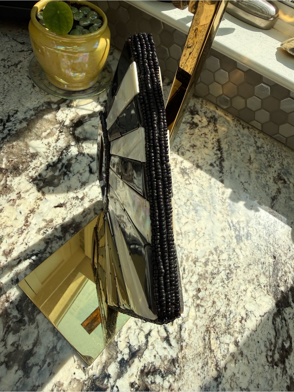 Black Beaded Women's Clutch - Elegant Evening Accessory - Picture 5 of 6